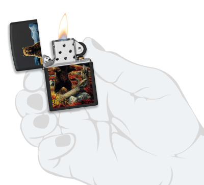 Зажигалка ZIPPO Linda Picken с покрытием Black Matte, латунь/сталь, черная, 38x13x57 мм