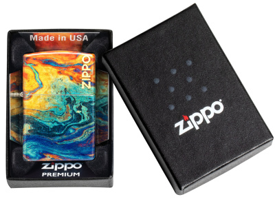 Зажигалка ZIPPO Цветная с покрытием Искусственно состаренная латунь на 540 | Colorful Design 540 Tumbled Brass, латунь/сталь, разноцветная, 38x13x57мм