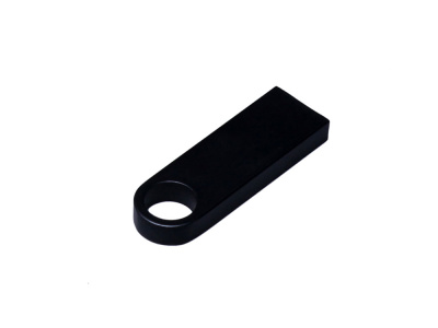 USB 2.0-флешка на 512 Мбайт с мини чипом и круглым отверстием, черный , размер 512МБ