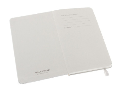 Записная книжка Moleskine Classic (в линейку) в твердой обложке, Pocket (9x14см), белый , размер A6