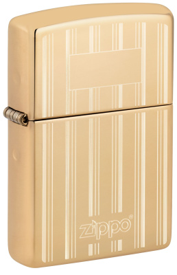 Зажигалка ZIPPO классическая с покрытием Глянцевая латунь | Classic High Polish Brass, латунь/сталь, золотистая, 38x13x57 мм