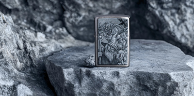 Зажигалка ZIPPO Мифические существа с покрытием матовый хром | Mystical Beings Design Brushed Chrome, латунь/сталь, серебристая, 38x13x57 мм
