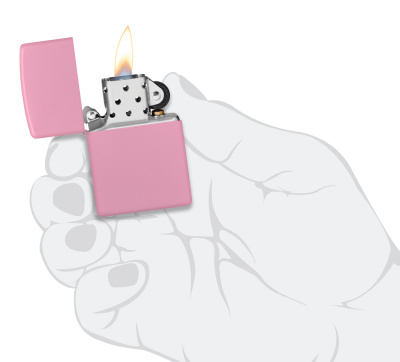 Зажигалка ZIPPO классическая с розовым матовым покрытием | Classic Pink Matte, латунь/сталь, розовая, матовая, 38x13x57 мм