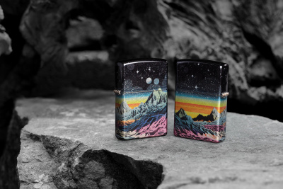 Зажигалка ZIPPO Space in Color Design с покрытием 540 Tumbled Chrome, латунь/сталь, разноцветная, 38x13x57 мм