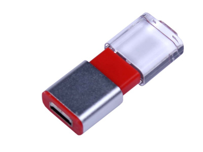 USB-флешка промо на 32 Гб прямоугольной формы, выдвижной механизм, красный , размер 32ГБ