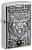 Зажигалка ZIPPO Эмблема с головой волка с покрытием матовый хром | Wolf Emblem Brushed Chrome, латунь/сталь, серебристая, 36x13x57 мм