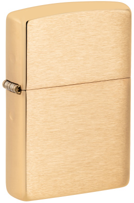 Зажигалка ZIPPO классическая с покрытием матовая латунь | Classic Brushed Brass, латунь/сталь, золотистая, матовая, 38x13x57 мм