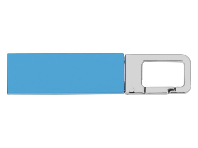 Флеш-карта USB 2.0 16 Gb с карабином Hook, голубой/серебристый , размер 16ГБ