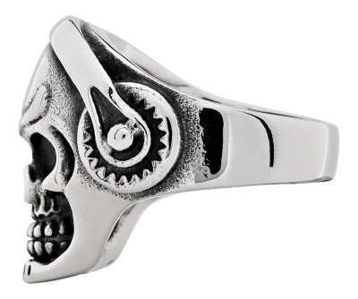 Кольцо ZIPPO, серебристое, в форме черепа, нержавеющая сталь, диаметр 20,4 мм