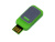 USB-флешка промо на 32 Гб прямоугольной формы, выдвижной механизм, зеленый , размер 32ГБ