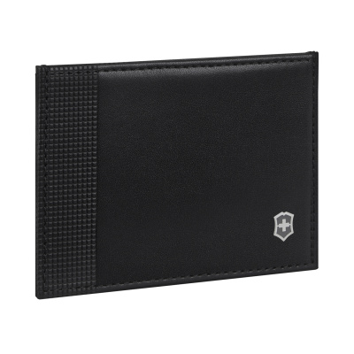 Визитница VICTORINOX Altius Alox с защитой от сканирования RFID, чёрная, натуральная кожа, 8x1x10 см
