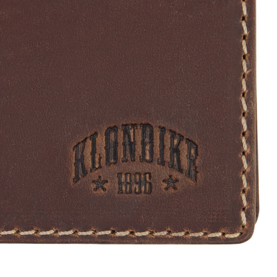 Бумажник KLONDIKE 1896 коллекция «ЮКОН | YUKON», натуральная кожа в коричневом цвете, 10,5 х 2,5 х 9 см