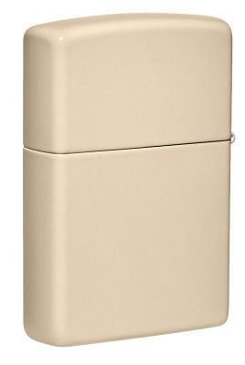 Зажигалка ZIPPO классическая со светло-песочным покрытием | Classic Flat Sand, латунь/сталь, бежевая, глянцевая, 38x13x57 мм