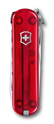 Нож-брелок VICTORINOX NailClip 580, 65 мм, 8 функций, полупрозрачный красный