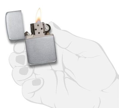 Зажигалка ZIPPO Реплика 1941 года с покрытием матовый хром | 1935 Replica™ Brushed Chrome, латунь/сталь, серебристая, 38x13x56 мм