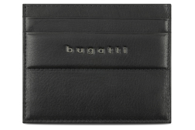 Портмоне для кредитных карт BUGATTI НОМ | NOME, с защитой данных RFID, черное, натуральная воловья кожа, 10,2х0,3х8,2 см