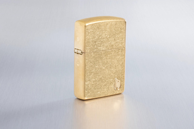 Зажигалка ZIPPO Armor® Flame c покрытием Tumbled Brass, латунь/сталь, золотистая, 38x13x57 мм