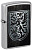 Зажигалка ZIPPO Дракон с покрытием поцарапанный хром | Dragon Design Street Chrome, латунь/сталь, серебристая, 38x13x57 мм