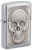 Зажигалка ZIPPO Череп с покрытием матовый хром | Skull Design Brushed Chrome, латунь/сталь, серебристая, 38x13x57 мм