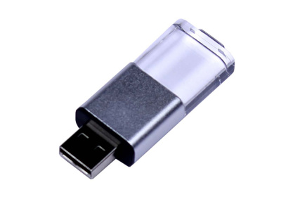 USB-флешка промо на 32 Гб прямоугольной формы, выдвижной механизм, черный , размер 32ГБ