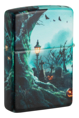 Зажигалка ZIPPO Graveyard с покрытием 540 Matte, латунь/сталь, разноцветная, 38x13x57 мм