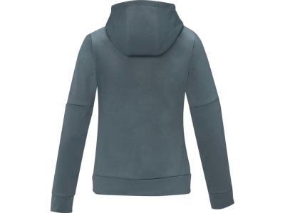 Женский свитер анорак Sayan на молнии на половину длины с капюшоном, steel grey , размер 2XL