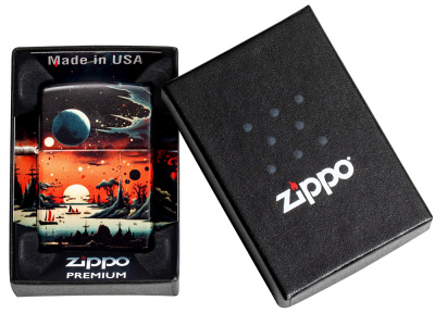 Зажигалка ZIPPO Galactic Landscape Design с покрытием 540 Matte, латунь/сталь, разноцветная, матовая, 38x13x57 мм