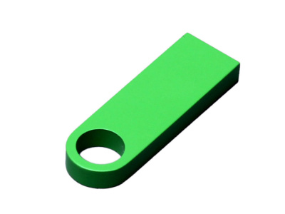 USB 2.0-флешка на 512 Мбайт с мини чипом и круглым отверстием, зеленый , размер 512МБ