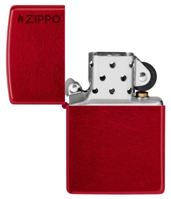 Зажигалка ZIPPO Логотип с покрытием Красное карамелизированное яблоко | Logo Candy Apple Red™, латунь/сталь, красная, глянцевая, 38x13x57 мм