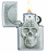 Зажигалка ZIPPO Череп с покрытием матовый хром | Skull Design Brushed Chrome, латунь/сталь, серебристая, 38x13x57 мм