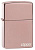 Зажигалка ZIPPO Логотип с глянцевым покрытием розовое золото | Logo High Polish Rose Gold, латунь/сталь, розовое золото, глянцевая, 38x13x57 мм