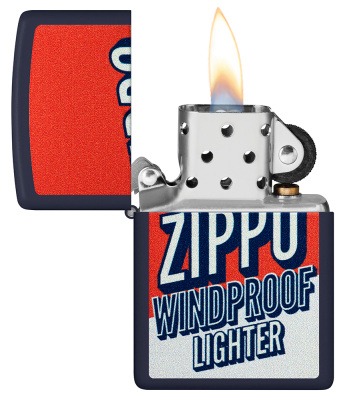 Зажигалка ZIPPO Color Block Design с покрытием Navy Matte, латунь/сталь, синяя, 38x13x57 мм