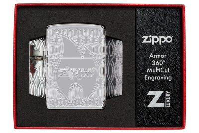 Зажигалка ZIPPO Armor® с покрытием High Polish Chrome, латунь/сталь, серебристая, 38x13x57 мм