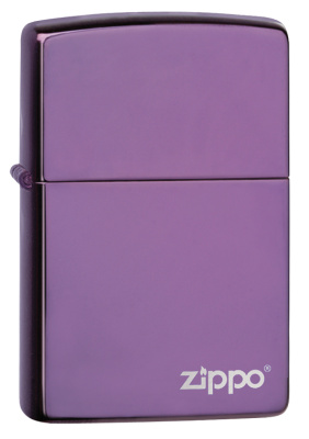 Зажигалка ZIPPO Classic с покрытием Abyss™, латунь/сталь, фиолетовая с логотипом, 38x13x57 мм