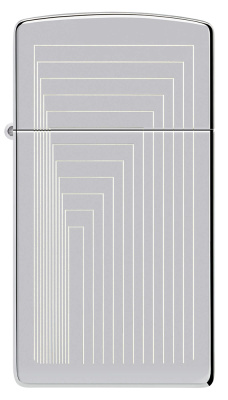 Зажигалка ZIPPO Slim® с покрытием High Polish Chrome, латунь/сталь, серебристая, 29x10x60 мм