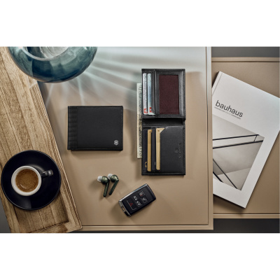 Портмоне VICTORINOX Altius Alox с защитой от сканирования RFID, чёрное, натуральная кожа, 9 x1x11 см