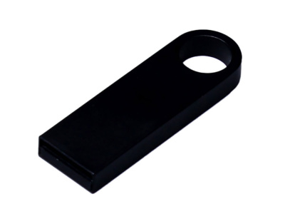 USB 2.0-флешка на 64 Гб с мини чипом и круглым отверстием, черный , размер 64ГБ