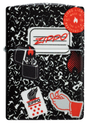 Зажигалка ZIPPO Notebook Design с покрытием 540 Matte, латунь/сталь, разноцветная, матовая, 38x13x57 мм