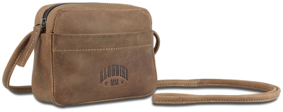 Сумка женская KLONDIKE 1896 коллекция «ЮКОН | YUKON», натуральная кожа в светло-коричневом цвете, 17 х 12 х 4 см