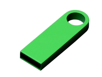 USB 2.0-флешка на 32 Гб с мини чипом и круглым отверстием, зеленый , размер 32ГБ