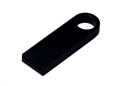 USB 2.0-флешка на 512 Мбайт с мини чипом и круглым отверстием, черный , размер 512МБ