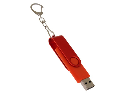 USB-флешка на 16 Гб 2 в 1 поворотный механизм, c дополнительным разъемом Type-C с одноцветным металлическим клипом, красный , размер 16ГБ