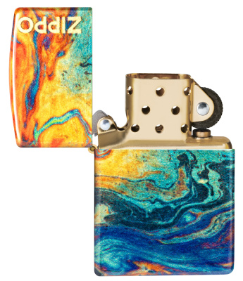 Зажигалка ZIPPO Цветная с покрытием Искусственно состаренная латунь на 540 | Colorful Design 540 Tumbled Brass, латунь/сталь, разноцветная, 38x13x57мм