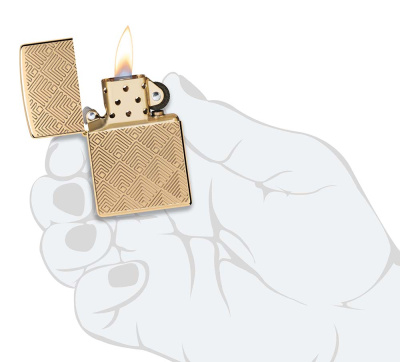 Зажигалка ZIPPO Armor® с покрытием Глянцевая латунь | High Polish Brass, латунь/сталь, золотистая, 38x13x57 мм