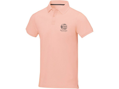 Calgary мужская футболка-поло с коротким рукавом, pale blush pink , размер S
