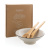 Керамическая салатница Ukiyo с бамбуковыми приборами Керамическая салатница Ukiyo с бамбуковыми приборами