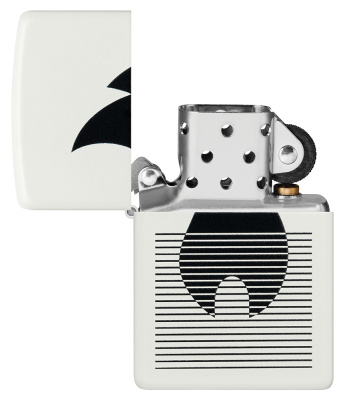 Зажигалка ZIPPO Пламя с градиентом с белым матовым покрытием | Flame Gradient Design White Matte, латунь/сталь, белая, матовая, 38x13x57 мм