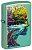 Зажигалка ZIPPO Единение с природой с зеленым глянцевым покрытием | One with Nature Design High Polish Green, латунь/сталь, зеленая, 38x13x57 мм