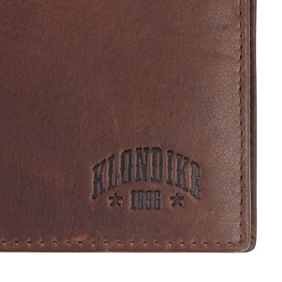 Бумажник KLONDIKE 1896 коллекция «ДОУСОН | DAWSON», натуральная кожа в коричневом цвете, 12,5 х 2,5 х 9,5 см