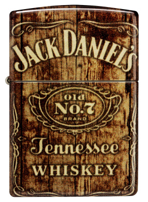 Зажигалка ZIPPO Jack Daniel's с покрытием 540 Tumbled Brass, латунь/сталь, разноцветная, 38x13x57 мм